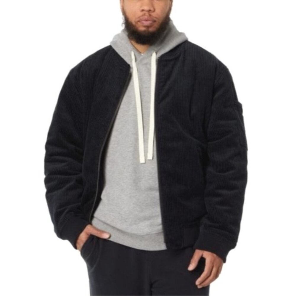Label Go To Coudroy Size Large Black Jacket NWT Full Zip Bomber